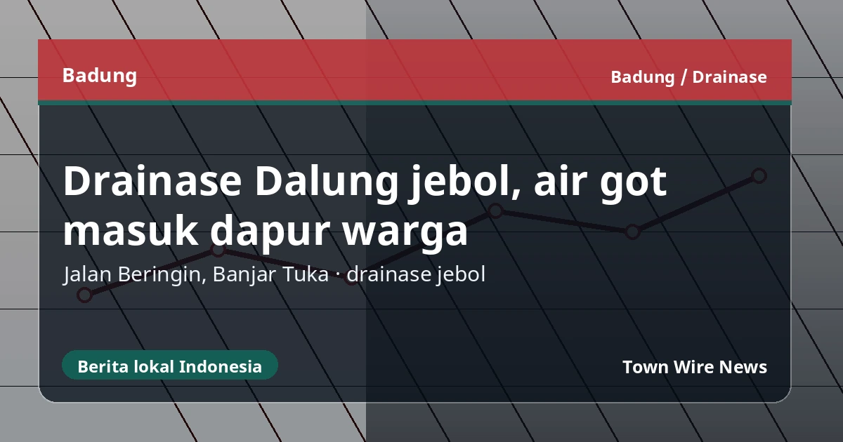 Ilustrasi drainase permukiman jebol di Dalung, Badung