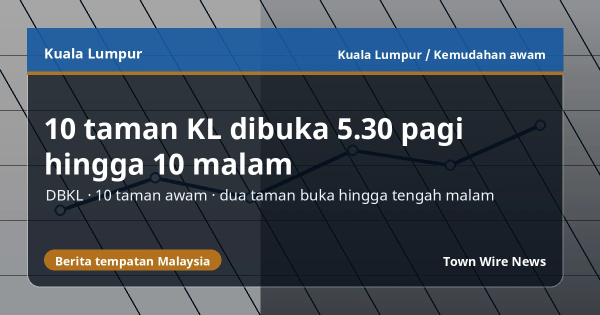 Ilustrasi taman awam Kuala Lumpur dengan waktu operasi lebih panjang